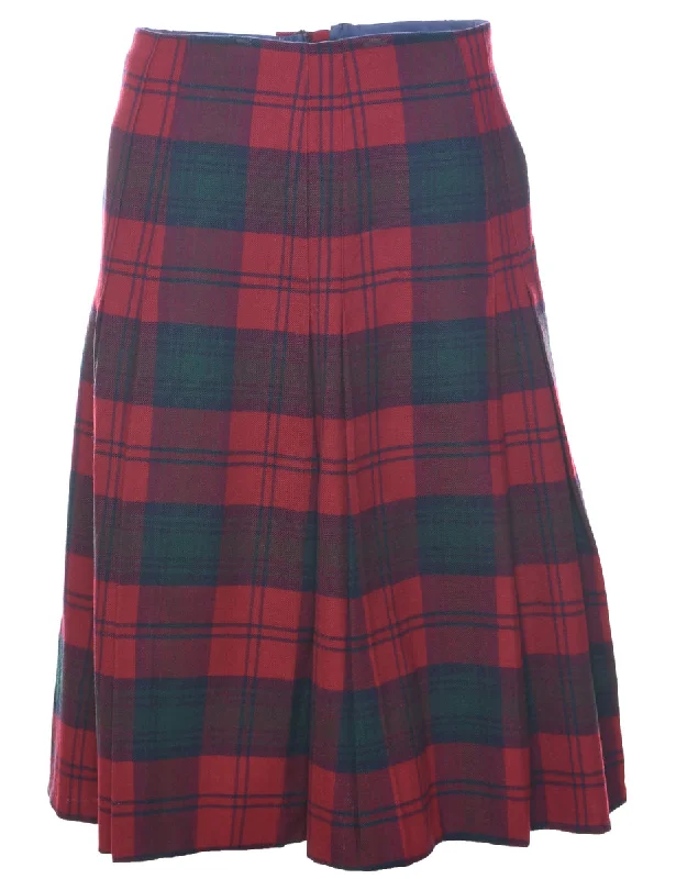 Weekend Offers That Shine Plaid Midi Skirt - S