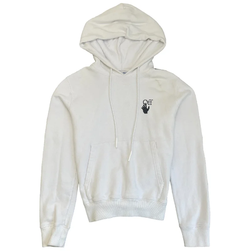Quick Deals Men's Arrow Logo Hoodie White Size S