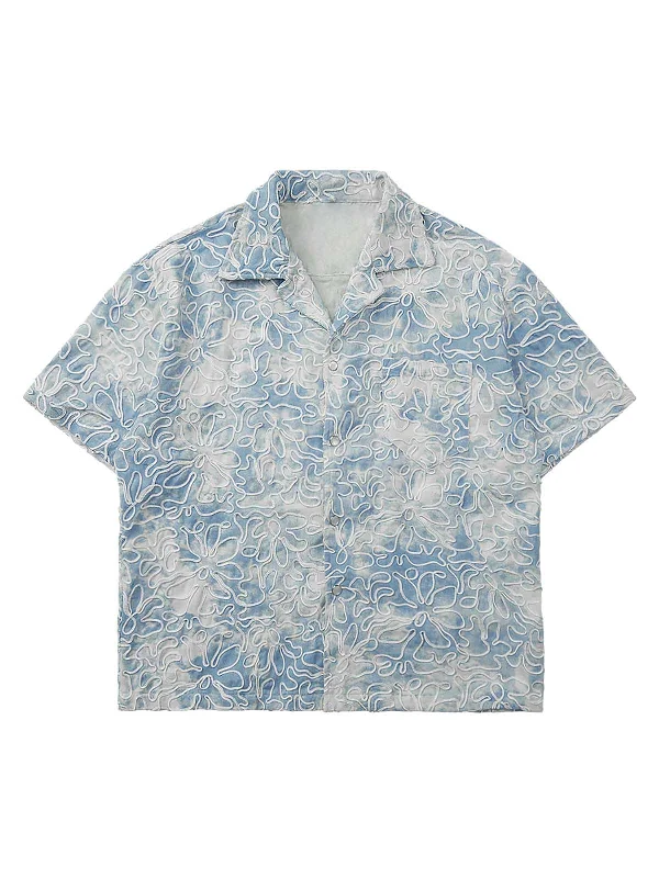 Unmissable Sale Thesupermade Ink Tie-dye Floral Hip-hop Short-sleeved Shirt