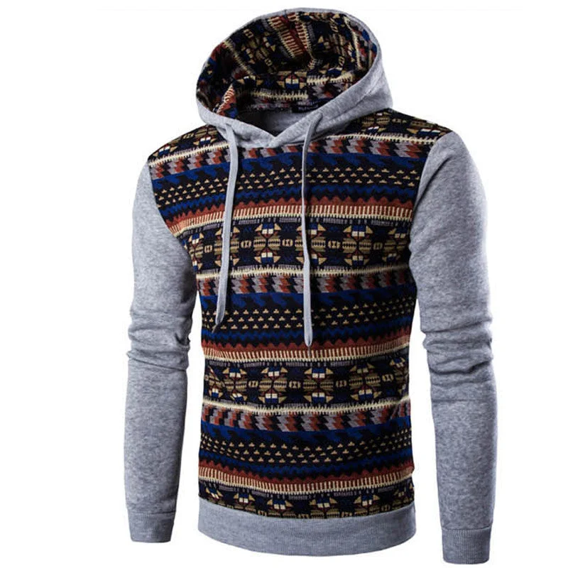 Year-End Deals Hoodies Mens Hombre Hip Hop Male Hoodie Fashion Geometric Print Sweatshirt Suit Men Slim Fit Men Hoody XXL EYRV