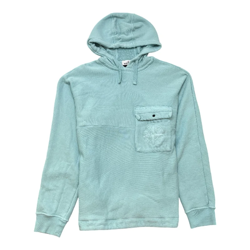 Weekend Discounts to Delight Men's Embroidered Logo Hoodie Blue Size M