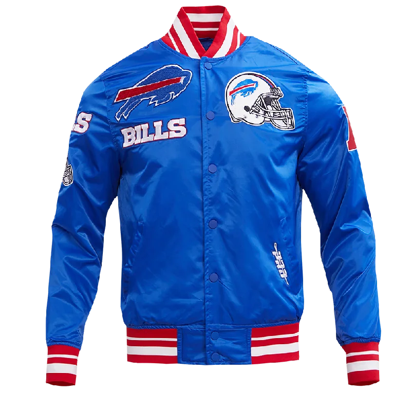 Fantastic Savings NFL BUFFALO BILLS MASH UP SATIN JACKET (ROYAL/RED)