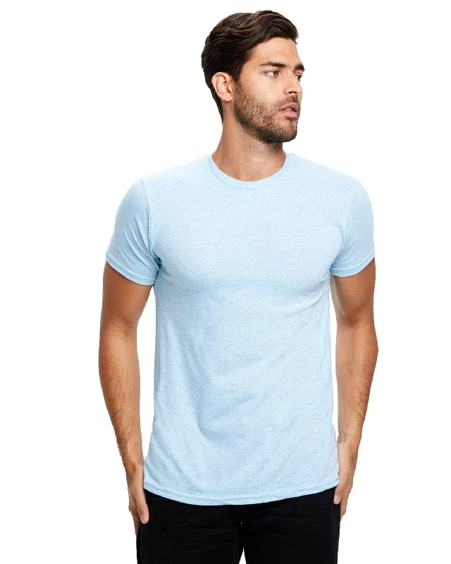 US Blanks Mens Short Sleeve Made in USA Triblend T-Shirt | Tri Light Blue