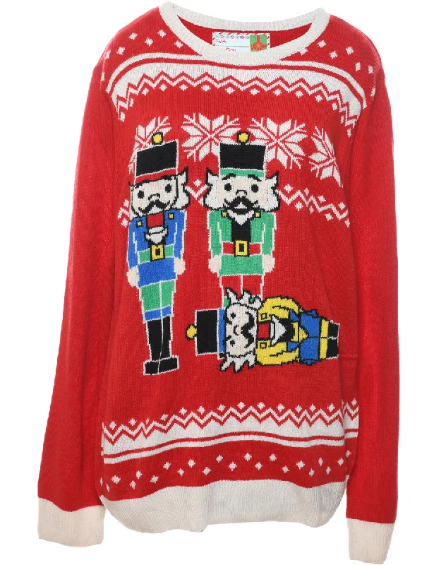 Weekend Deals That Impress Red Christmas Jumper - XL