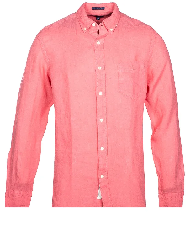 Regular Fit Garment Dyed Linen Shirt Rapture Rose