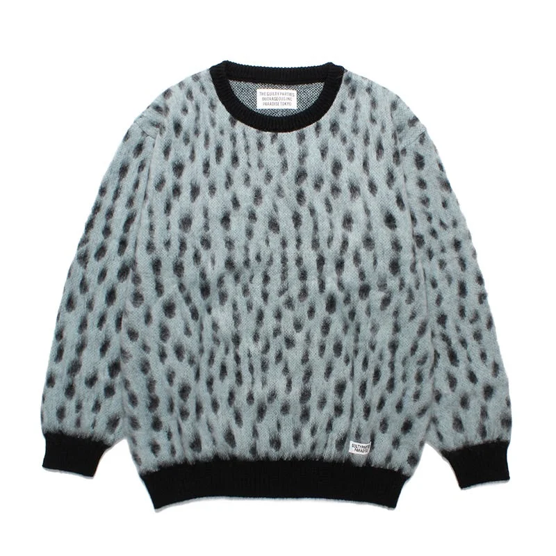 Fantastic Savings LEOPARD MOHAIR CREW NECK SWEATER