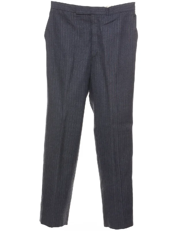 Weekend Discounts Worth Grabbing Pinstriped Navy Classic Trousers - W30 L31