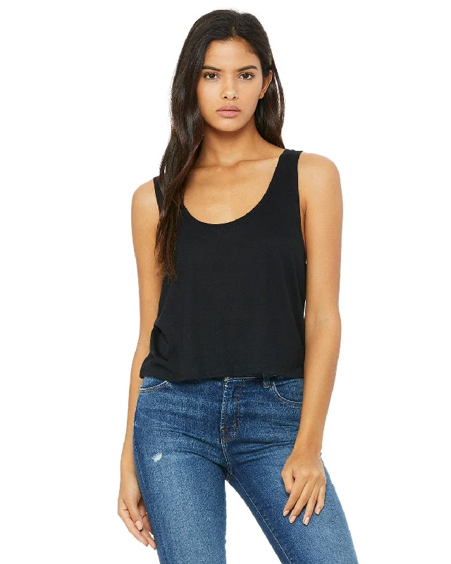 Time-Limited Offer Bella+Canvas Ladies Boxy Tank | Black