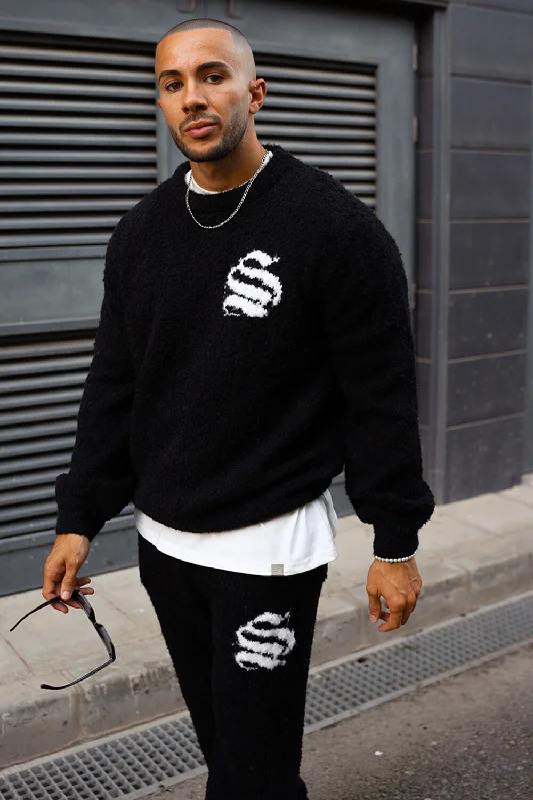 Emblem Knitted Sweater - Black