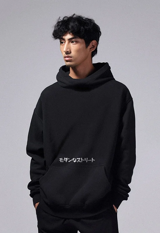 Weekend Bargains to Grab MOA48 Hoodie Pria Premium ScubaLux Adem "modernstreet pocket" hitam