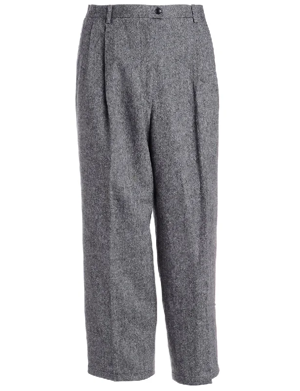 Extra Discount Reclaimed Grey Cropped Tapered Trousers