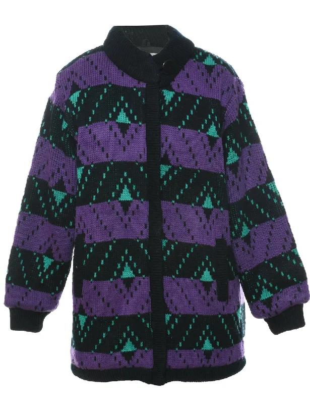 Weekend Savings Fiesta Purple Cardigan - L