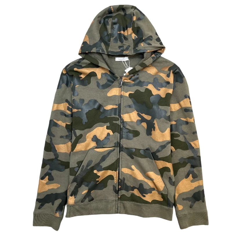 Mega Sale Men's Camouflage Hoodie Green Size S