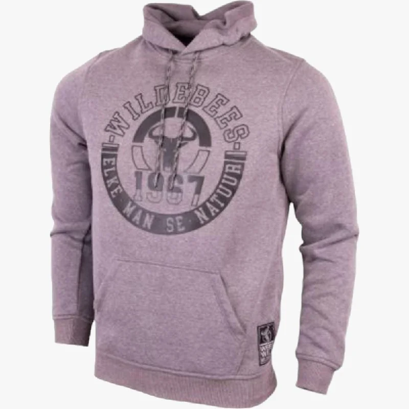 Unbeatable Prices Wildebees Mens Printed Fleece Hoody Charcoal Melange