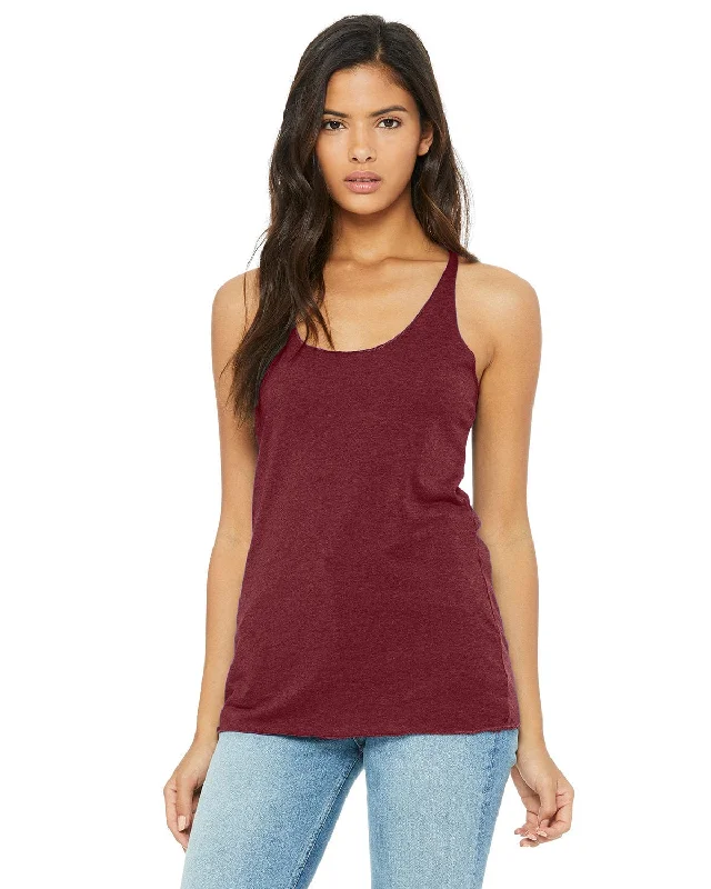 New Deal Bella+Canvas Ladies Triblend Racerback Tank | Maroon Triblend