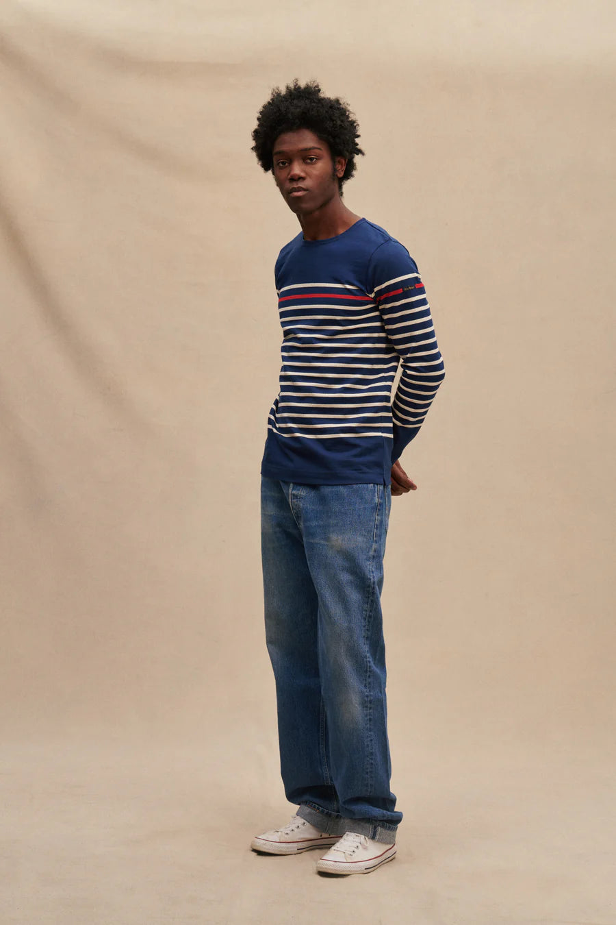 Weekend Wonders Await! Le Minor Mariniere with Side Slits D69 Base/Navy