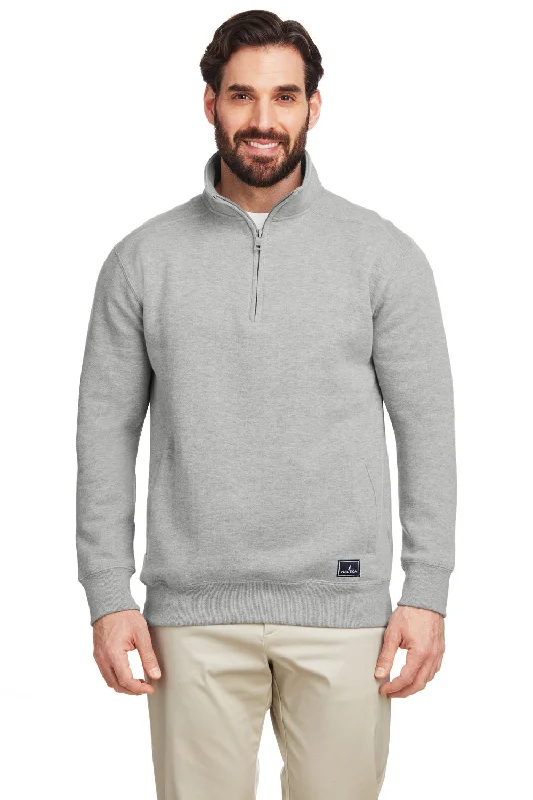 Today's Deal Nautica Mens Anchor 1/4 Zip Sweatshirt w/ Pockets - Oxford Grey