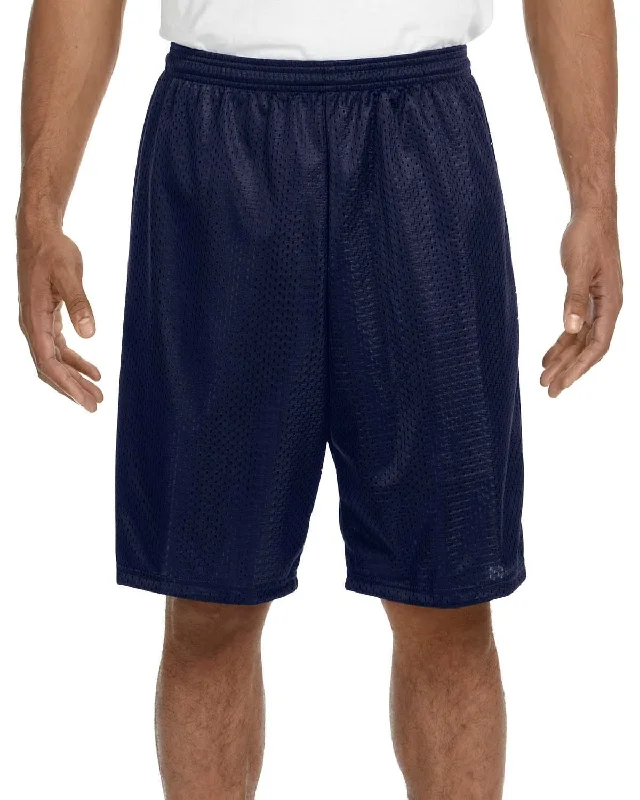 A4 Adult Nine Inch Inseam Mesh Shorts | Navy