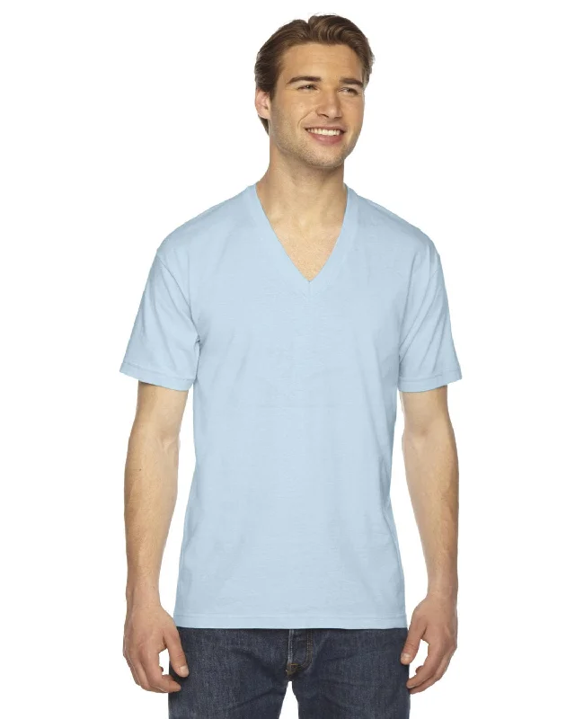 Super Discount American Apparel Unisex Fine Jersey Short Sleeve V-Neck T-Shirt | Light Blue Super Discount American Apparel Unisex Fine Jersey Short Sleeve V-Neck T-Shirt | Light Blue