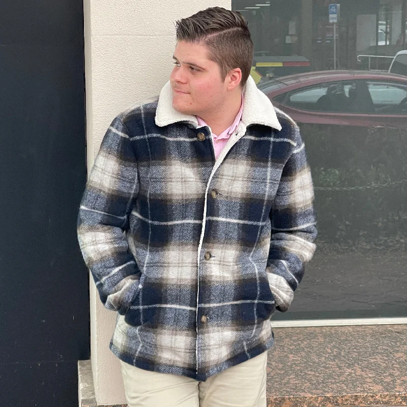 Half Price The Chamberlin Jacket - Plaid Navy Combo
