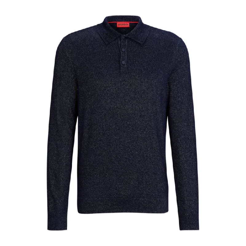 Top Pick Relaxed-fit sparkle-effect polo sweater