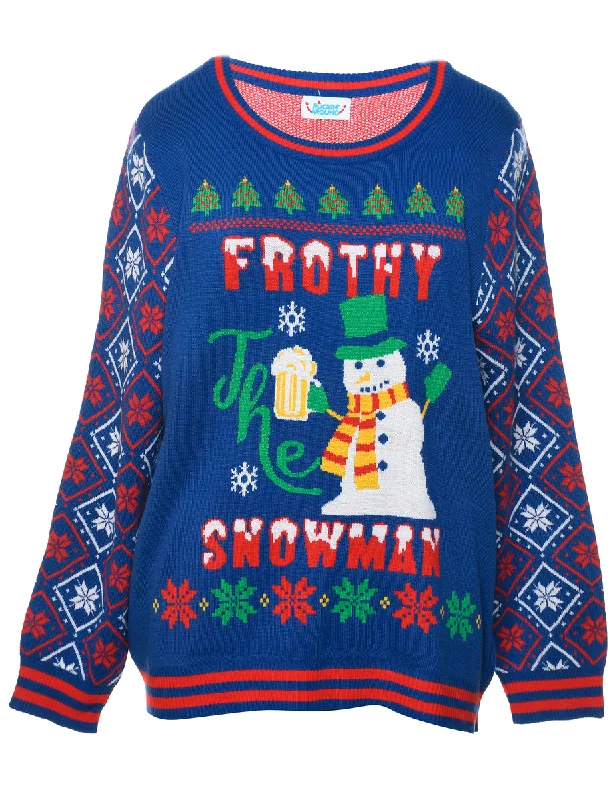 Snowman Christmas Jumper - L