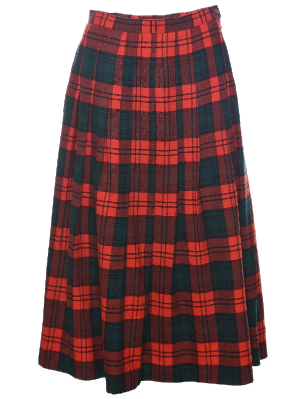 Weekend Savings Fiesta Plaid Midi Skirt - M