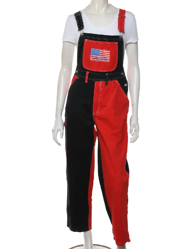 Lowest Rates Red & Black Pinafore Dungarees - W30 L29