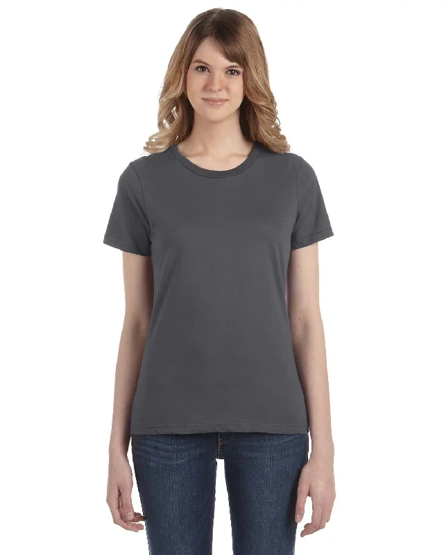 Discount Mania Anvil Ladies Fashion Fit T-Shirt | Charcoal
