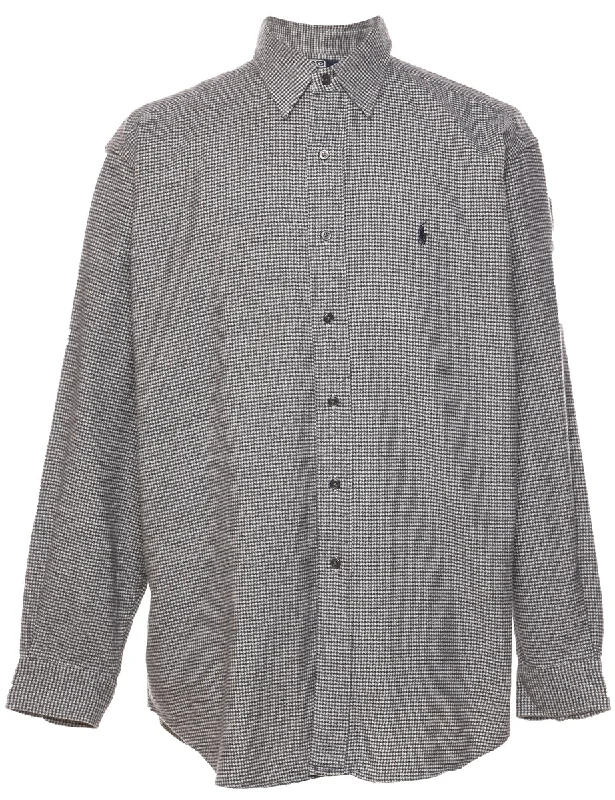 Year-End Clearance Ralph Lauren Grey Dogtooth Shirt - L
