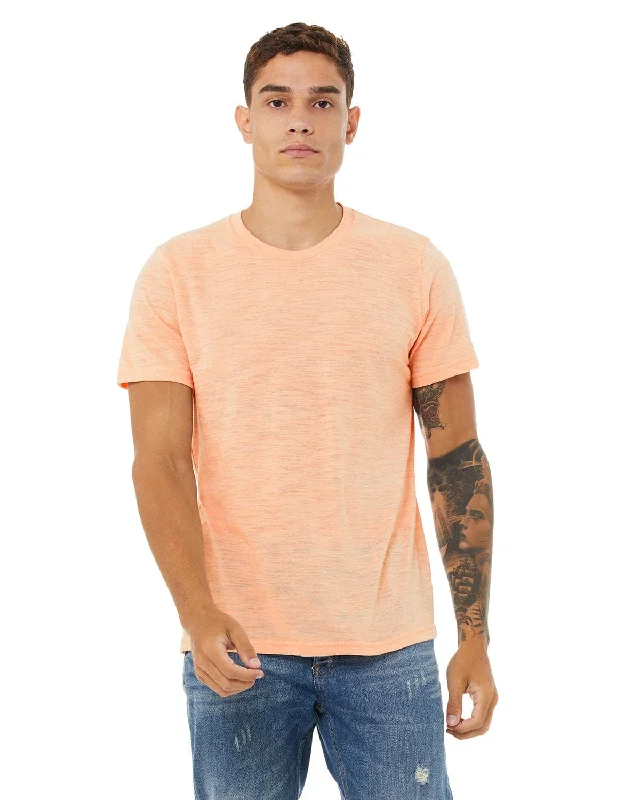 Don't Delay Bella+Canvas Mens Poly-Cotton Short Sleeve T-Shirt | Peach Slub