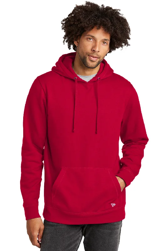 Crazy Deal New Era Mens Comeback Fleece Hooded Sweatshirt Hoodie w/ Pouch Pocket - Scarlet Red
