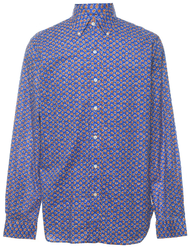 Quick Deals Ralph Lauren Blue & Orange Patterned Shirt - S