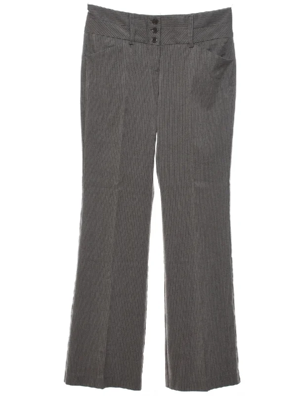 Make Your Weekend Count with Savings Pinstriped Black Silk Trousers - W30 L32