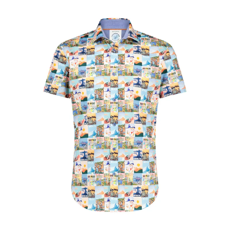 Year-End Deals A Fish Named Fred Posters SS Shirt Light Blue