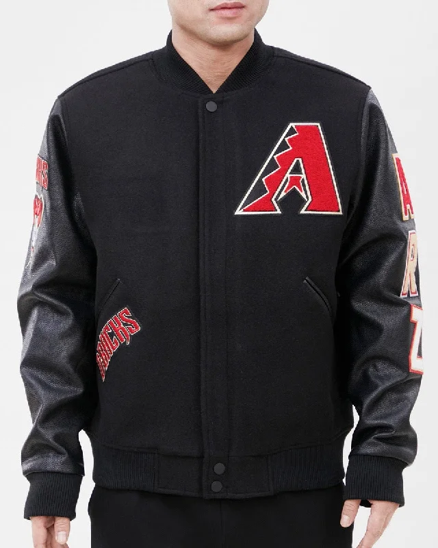 MLB ARIZONA DIAMONDBACKS CLASSIC WOOL MEN'S VARSITY JACKET (BLACK)