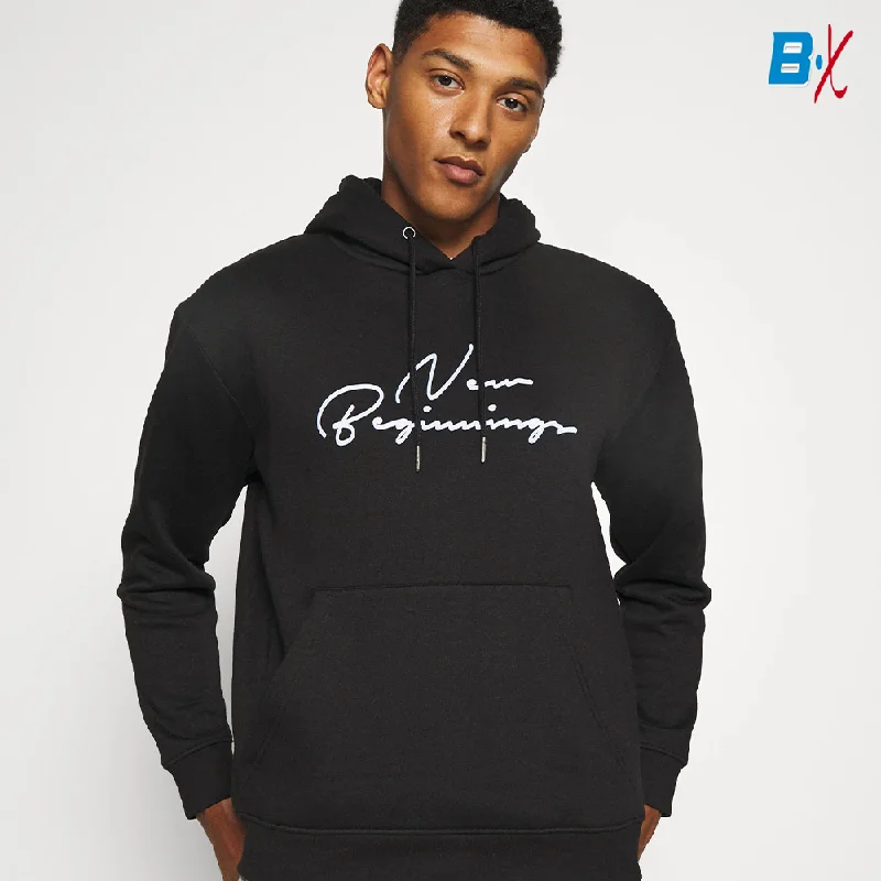 Deep Savings NML New Beginnings Black Kangaroo Hoodie 10096