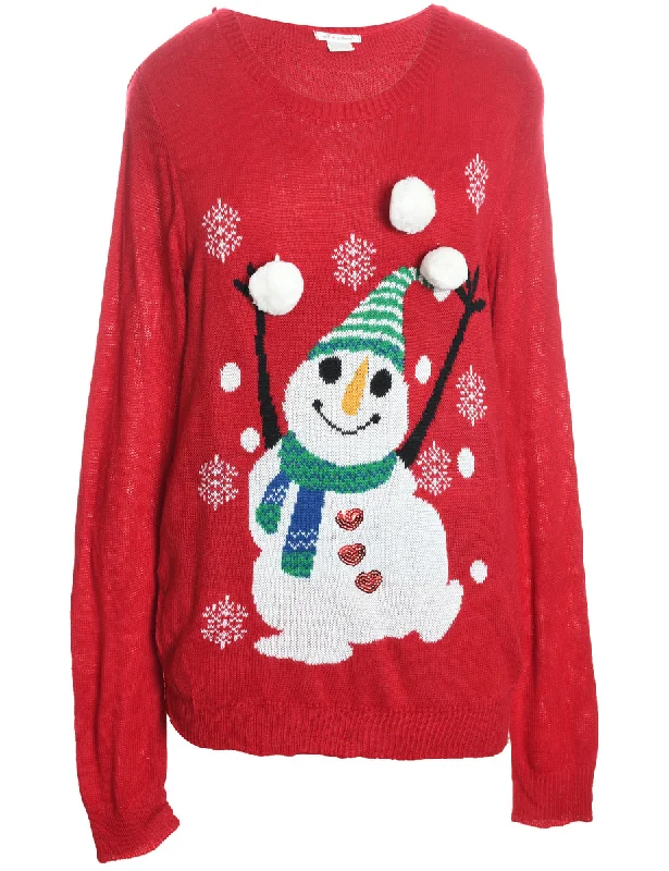 Snowman Christmas Jumper - L