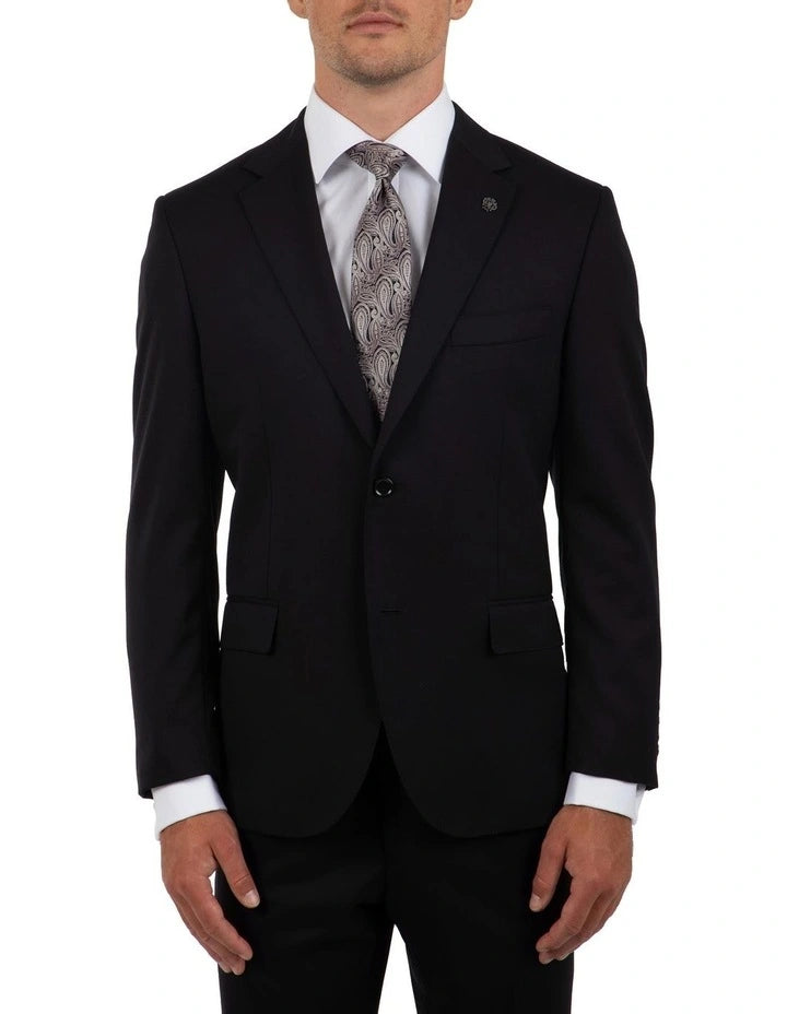 Cambridge - Morse Pure Wool Suit Jacket - Black | Bright Navy