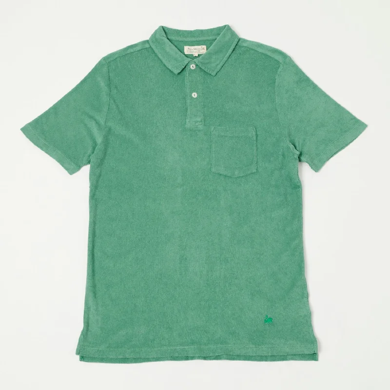 Massive Deal Merz b. Schwanen TPLP02 Plant Based Terry Polo Shirt - Grass
