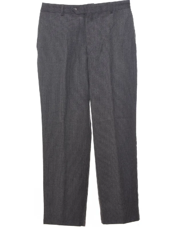 Weekend Deals That Thrill Pinstriped Tapered Fit Trousers - W33 L29