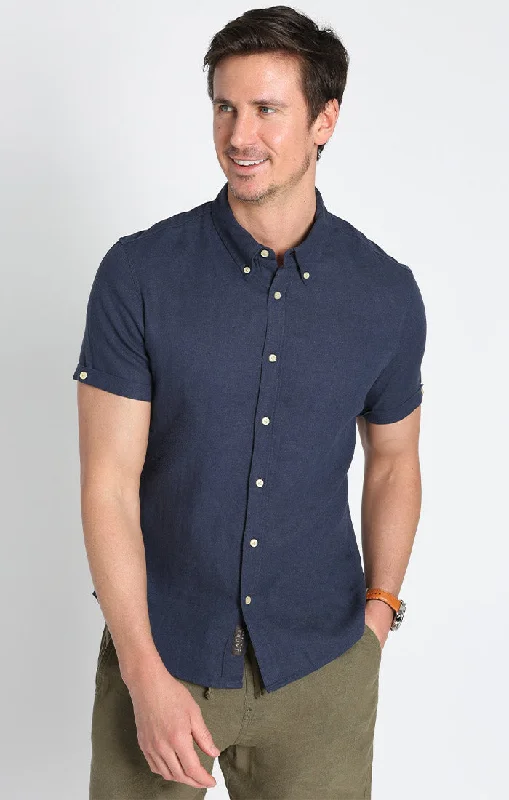 Linen Blend Short Sleeve Shirt