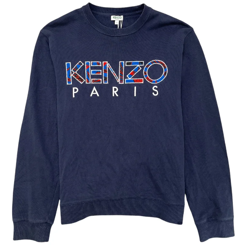 Weekend Savings Delight Men's Embroidered Logo Jumper Navy Size XS