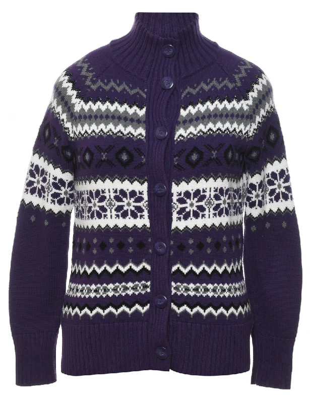 Weekend Offers That Excite Purple Cardigan - S
