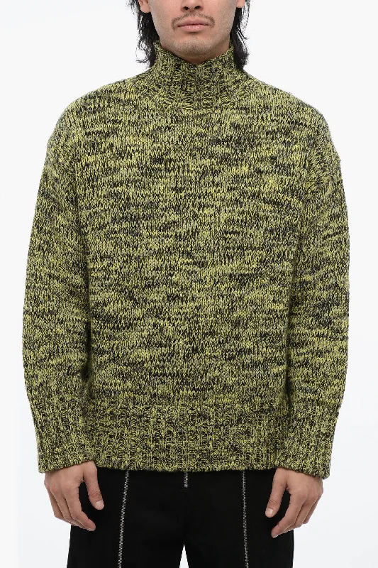 Jil Sander Turtle-Neck Melange Wool Sweater