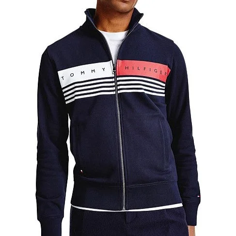 Reduced Rates Tommy Hilfiger - Logo Zip-Through Sweatshirt Jacket - Desert Sky