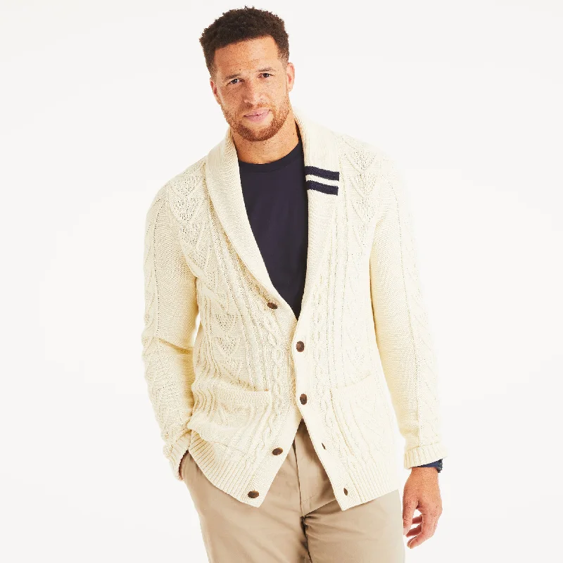 Shop Now Nautica Mens Big & Tall Cable-Knit Cardigan