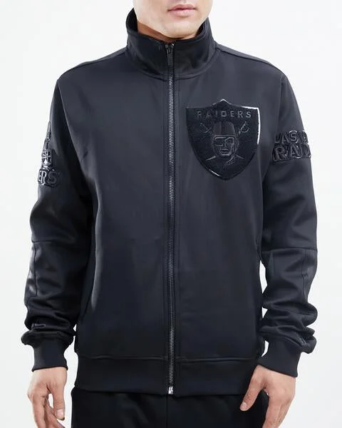 NFL LAS VEGAS RAIDERS TRIPLE BLACK MEN'S TRACK JACKET (BLACK)