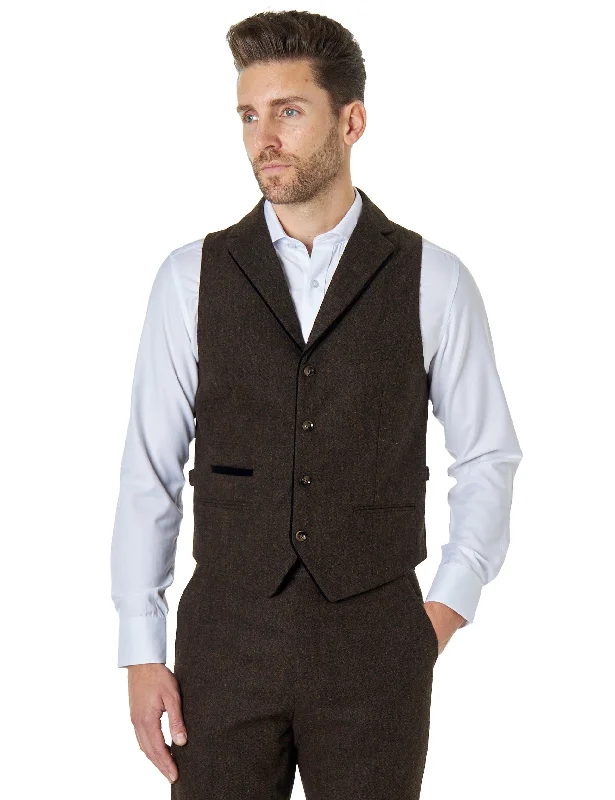 Exclusive Offer Dane Brown Tweed Waistcoat with Collars