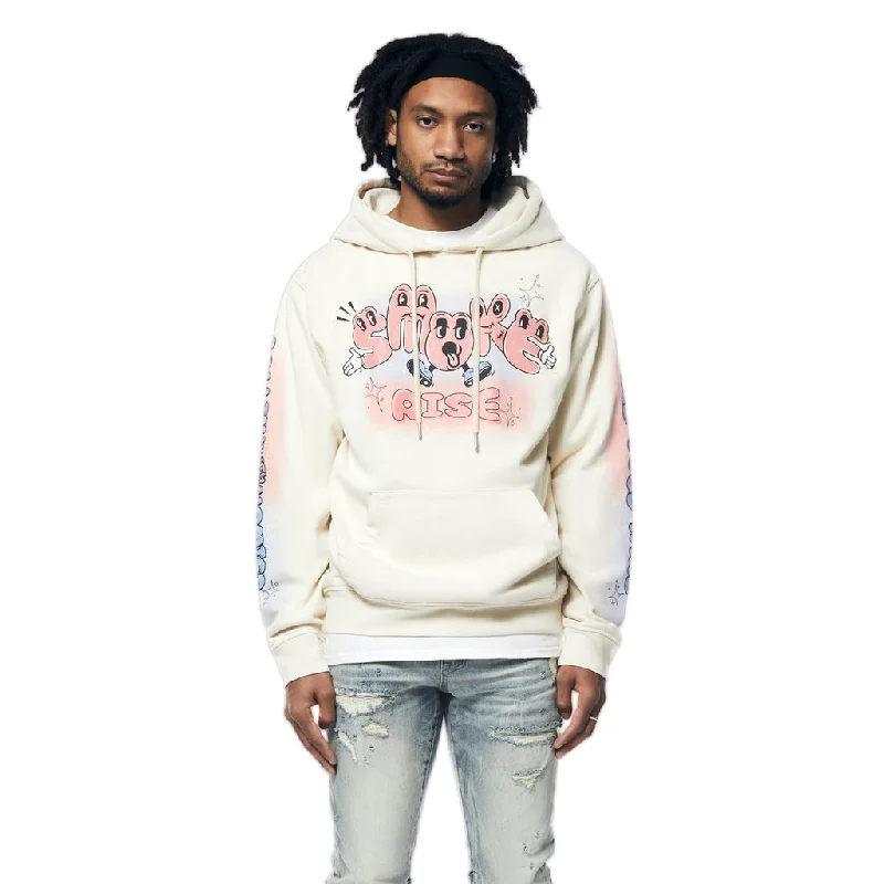 Weekend Deals to Make You Smile Fun French Terry Pullover Hoodie - Cream